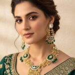 Wholesale Green Kundan Necklace Set Gold Plated Bridal Imitation Jewellery Supplier