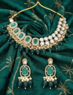 Wholesale Kundan Necklace Set Green Beads Export Quality Supplier - Image 4