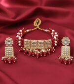 Wholesale Kundan Ruby Beaded Necklace Set Bulk | Gold Plated Imitation Jewellery Manufacturer Supplier - Image 3