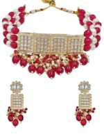Wholesale Kundan Ruby Beaded Necklace Set Bulk | Gold Plated Imitation Jewellery Manufacturer Supplier - Image 4