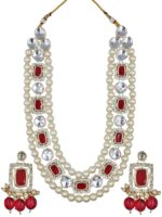 Wholesale Royal Pearl Kundan Necklace Set Bulk | Gold Plated Imitation Jewellery Supplier Export Quality - Image 4