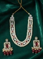 Wholesale Royal Pearl Kundan Necklace Set Bulk | Gold Plated Imitation Jewellery Supplier Export Quality - Image 2
