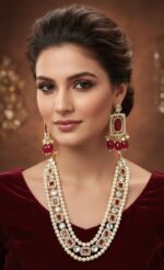 Wholesale Royal Pearl Kundan Necklace Set Bulk | Gold Plated Imitation Jewellery Supplier Export Quality
