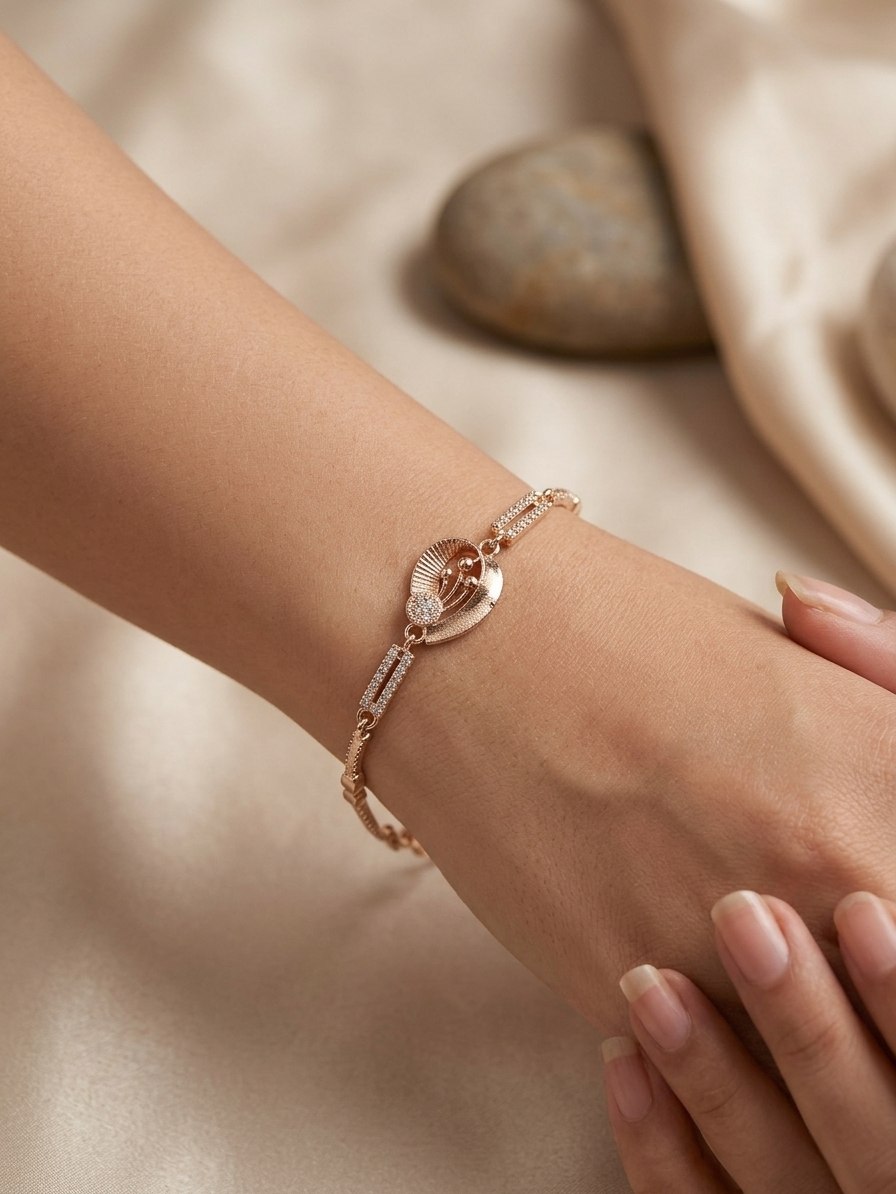 B0585_080110W_WEBSITE_A Wholesale Rose Gold Plated American Diamond Bracelets | Bulk Fashion Jewellery - Image 1