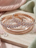 Wholesale Fashion Jewellery Rose Gold Stone Bangles | Bulk Supplier
