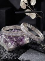 Wholesale Elegant CZ Silver Plated Fashion Bangle Kada Set | Export Quality - Image 2