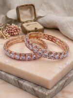 Wholesale Elegant CZ Silver Plated Fashion Bangle Kada Set | Export Quality - Image 2