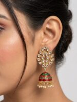 Wholesale Fashion Jewellery | Bulk Export Quality Meenakari Gold Plated Jhumka Earrings