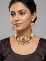 Wholesale Fashion Heritage Rajwadi Kundan Gold Plated Choker Set | Bulk Export Quality Imitation Jewellery