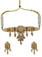 Wholesale Fashion Heritage Rajwadi Kundan Gold Plated Choker Set | Bulk Export Quality Imitation Jewellery - Image 3