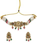 Wholesale Fashion Heritage Rajwadi Kundan Gold Plated Choker Set | Bulk Export Quality Imitation Jewellery - Image 3
