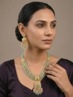 Wholesale Multi Layer Beaded Gold Plated Kundan Jewellery Set | Bulk Export Quality Imitation Jewellery - Image 5