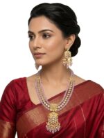 Wholesale Multi Layer Beaded Gold Plated Kundan Jewellery Set | Bulk Export Quality Imitation Jewellery - Image 4