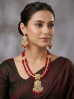 Wholesale Multi Layer Beaded Gold Plated Kundan Jewellery Set | Bulk Export Quality Imitation Jewellery - Image 3