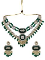 Wholesale Light Gold Plated Kundan Double Layer Choker Jewellery Set | Manufacturer Bulk Imitation Jewelry - Image 3