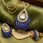 Wholesale Moissanite Epoxy Meenakari Gold Plated Pendent Set & Earring | Bulk Fashion Jewellery Manufacturer