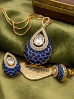 Wholesale Moissanite Epoxy Meenakari Gold Plated Pendent Set & Earring | Bulk Fashion Jewellery Manufacturer