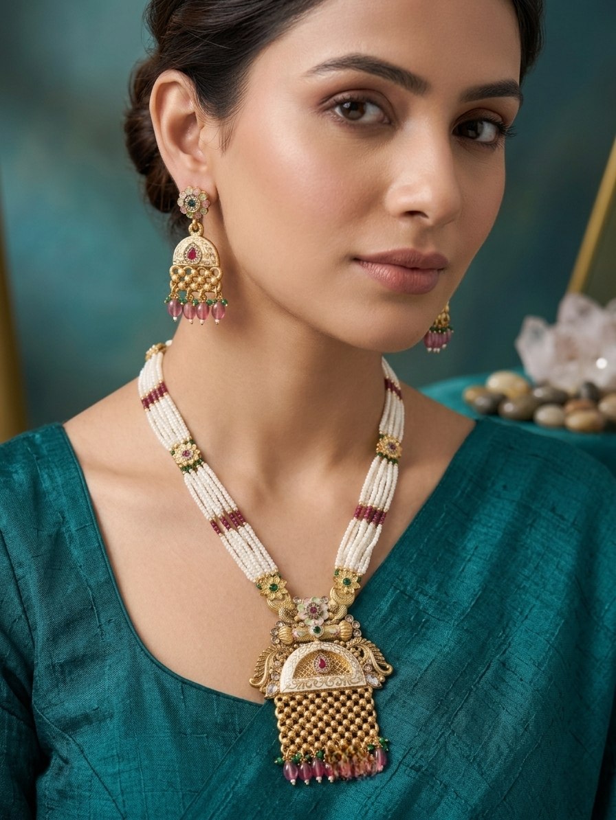 KS01415_0230385MLT_WEBSITE_A Wholesale Rajwadi Matte Gold Plated Kundan Jaipur Jewellery | Bulk Fashion Jewelry Manufacturer - Image 1