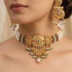 Antique Gold Plated Kundan Meenakari Long Necklace Set with Earrings – Wholesale Bridal Jewellery | Export Quality