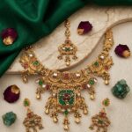 Antique Gold Plated Kundan Pearl Haar Necklace Set | Temple Jewellery Bridal Set with Earrings – Wholesale & Export Quality (Copy)