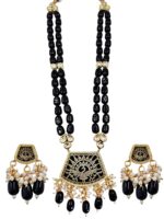 Peacock Meenakari Kundan Pearl Long Rani Haar Necklace Set with Earrings – Gold Plated Bridal Jewellery Set for Women, Wholesale - Image 2