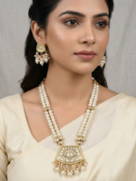 Peacock Meenakari Kundan Pearl Long Rani Haar Necklace Set with Earrings – Gold Plated Bridal Jewellery Set for Women, Wholesale