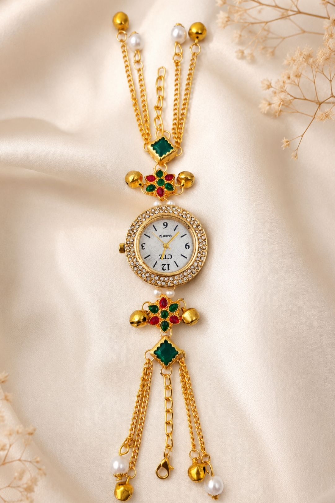 WC03_0240165_WEBSITE Wholesale Gold Plated Kashmiri Watch For Women - Image 1